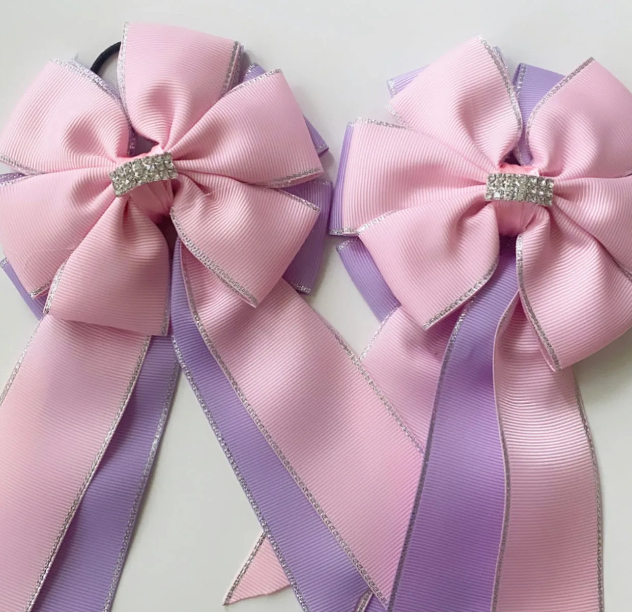 * Show Bows: Baby Pink on Lavender