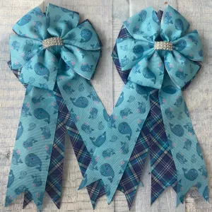 ❤️ Show Bows: Baby Whales 🐳 NEW  🐳