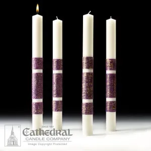 1-1/2" X 26" Artisan Wax Advent Candle Set (4 Purple)