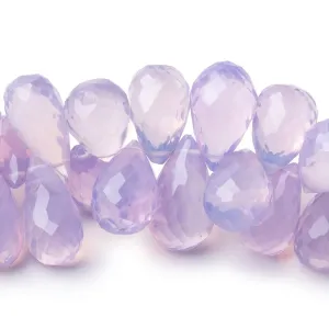 10x7-17x10mm Lavender Quartz Faceted Tear Drops 9 inch 66 Beads AAA