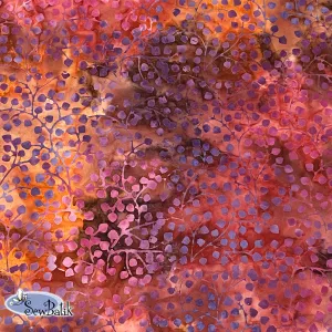 112" Wide Batik - Gardenista Vine - Firecracker Red