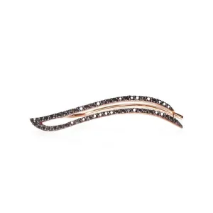 18K Rose Gold and Black Diamond Earring