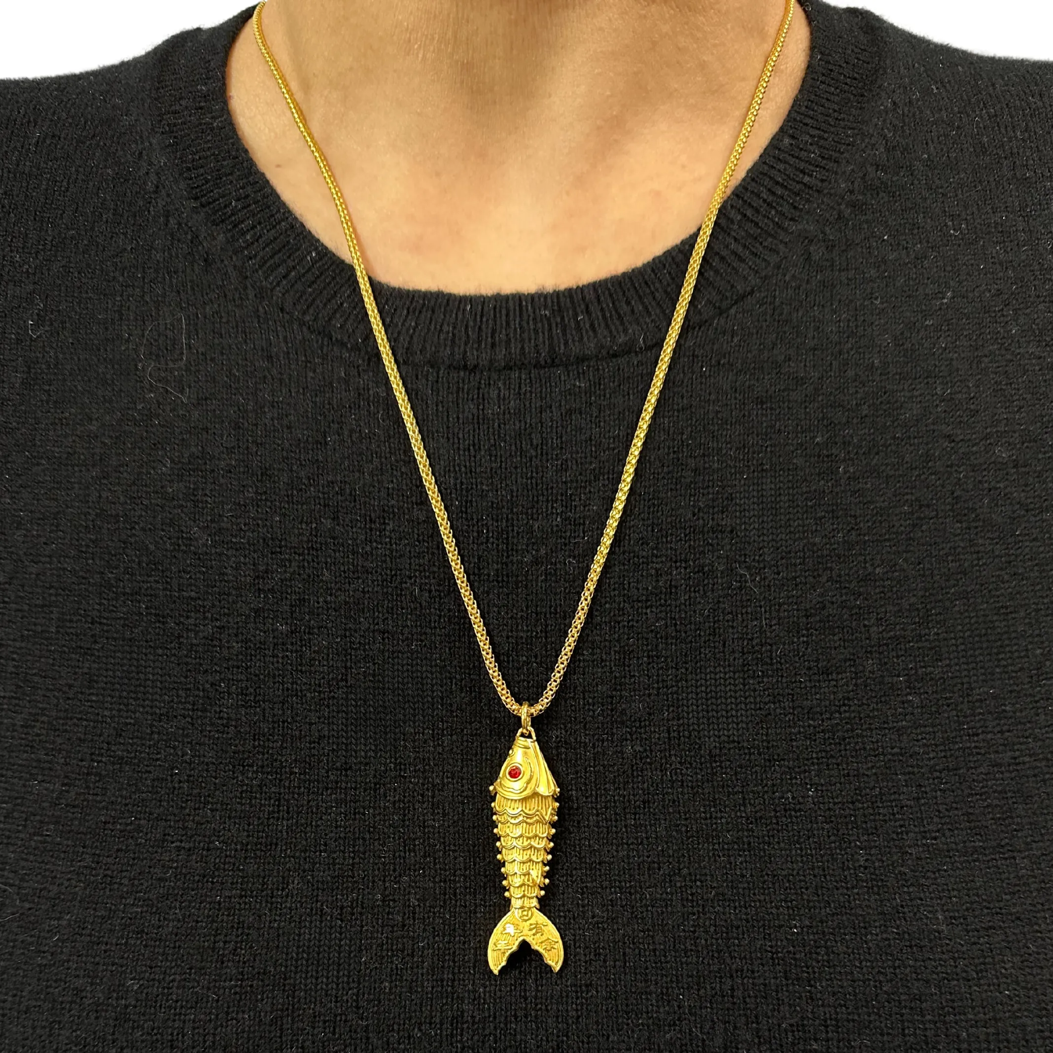 24K Gold Articulated Koi Fish Pendant