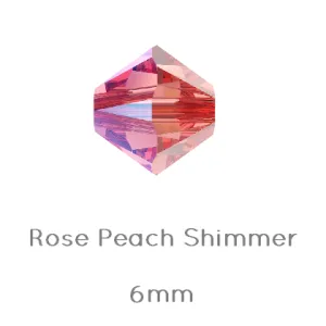 5328 Swarovski xilion bicone Rose Peach SHIMMER 6mm (10)