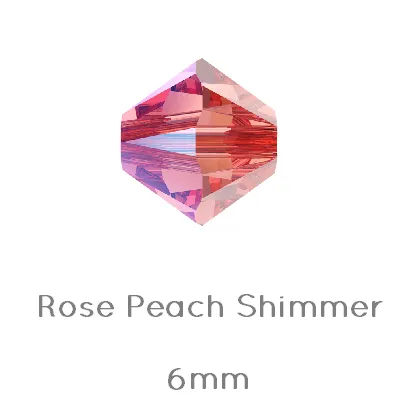 5328 Swarovski xilion bicone Rose Peach SHIMMER 6mm (10)