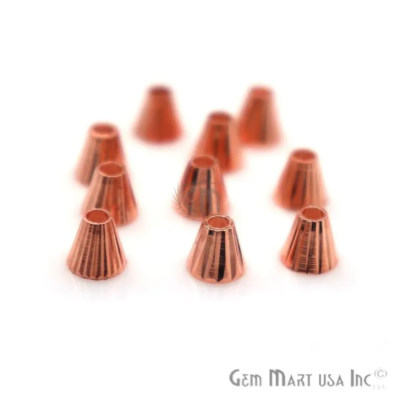 5pc Lot Rose Gold Plated Cone Acrylic Cap Findings Tassel Caps