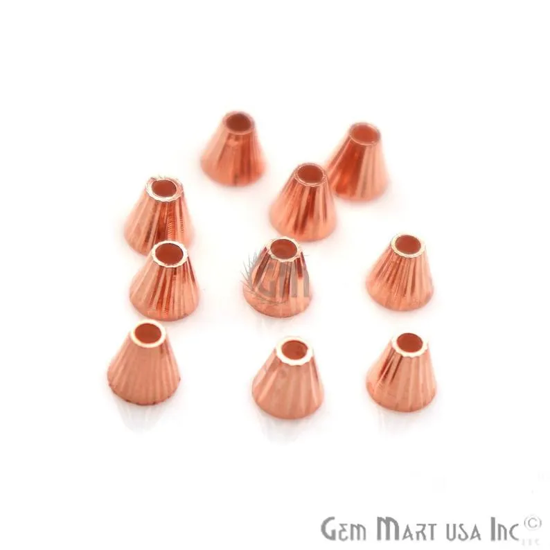 5pc Lot Rose Gold Plated Cone Acrylic Cap Findings Tassel Caps