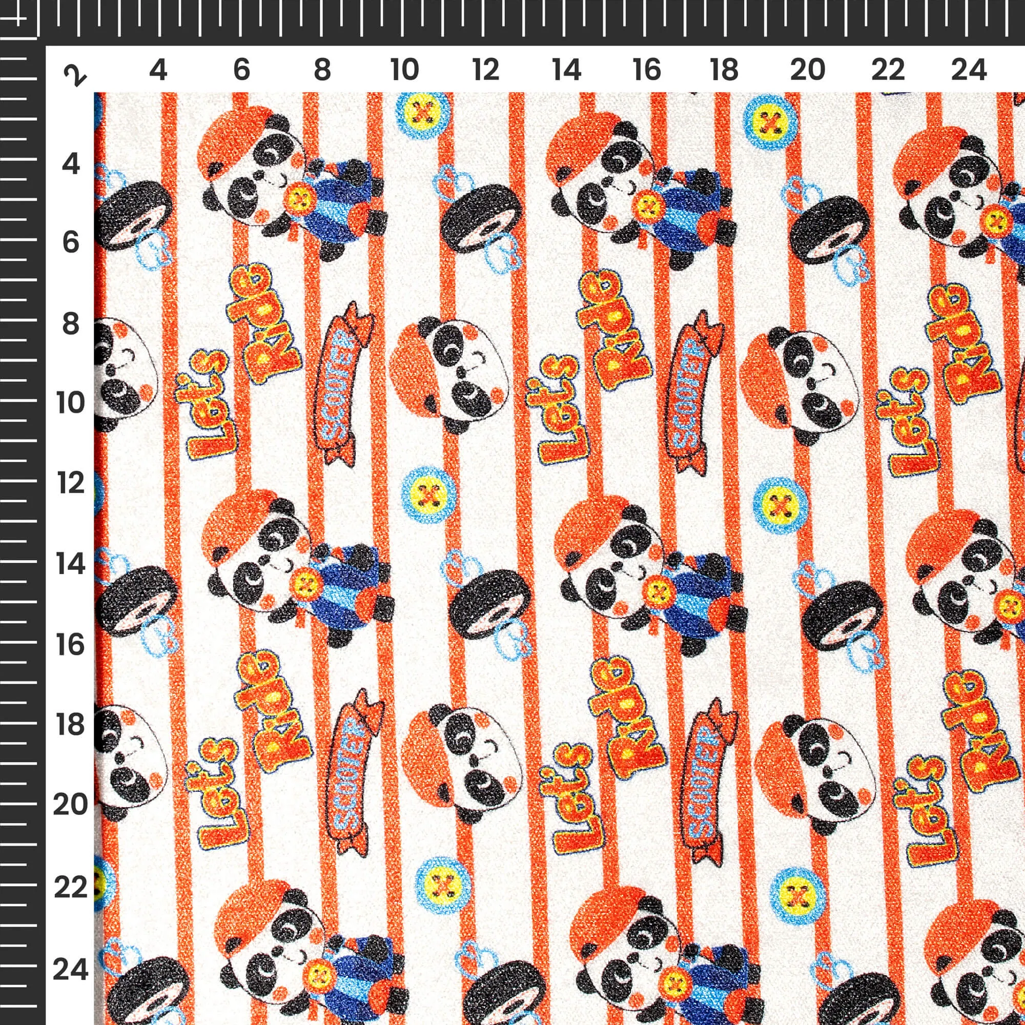 Adorable Little Panda Print Premium Velvet Fabric