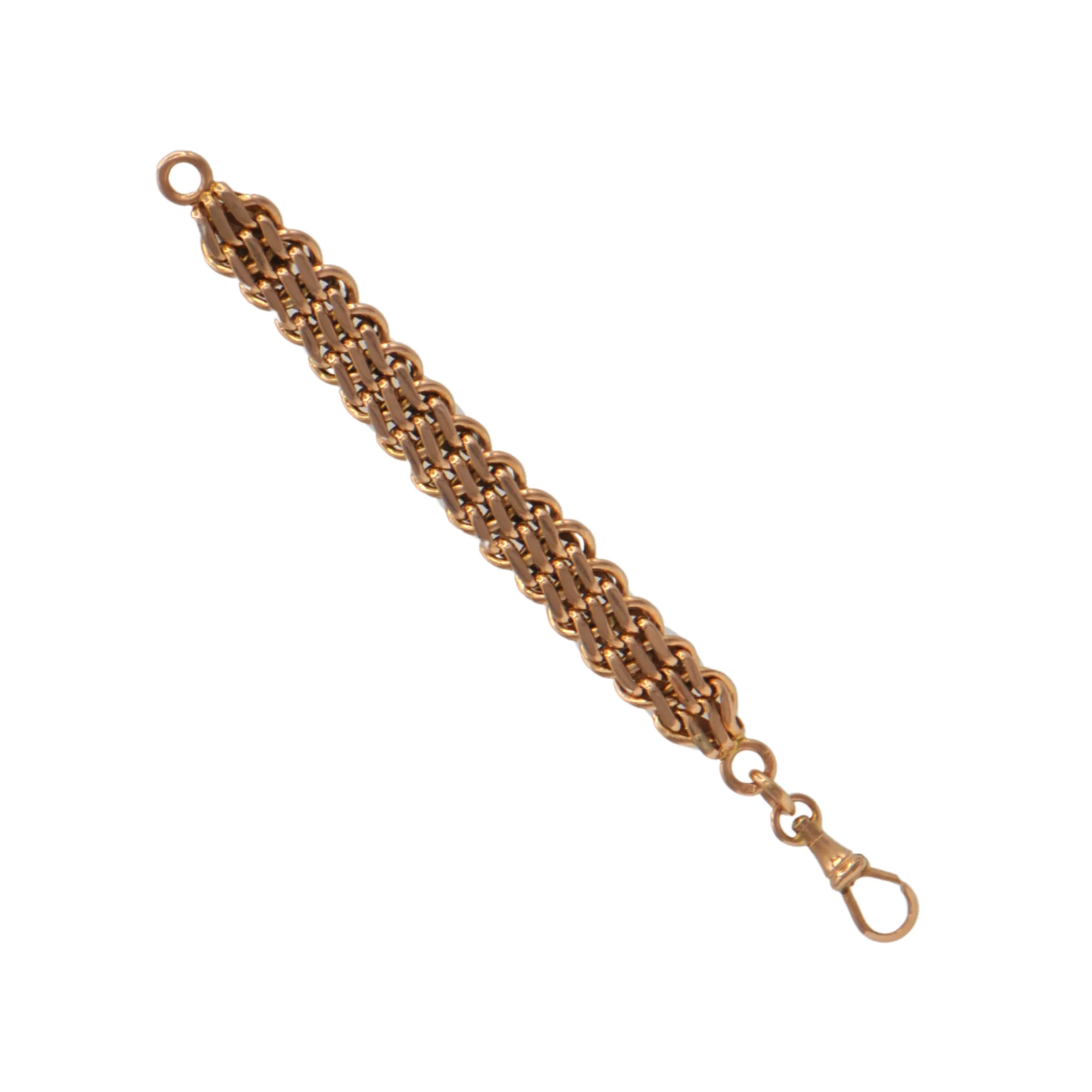 Antique 14k Rose Gold Watch Chain with Dog Clip