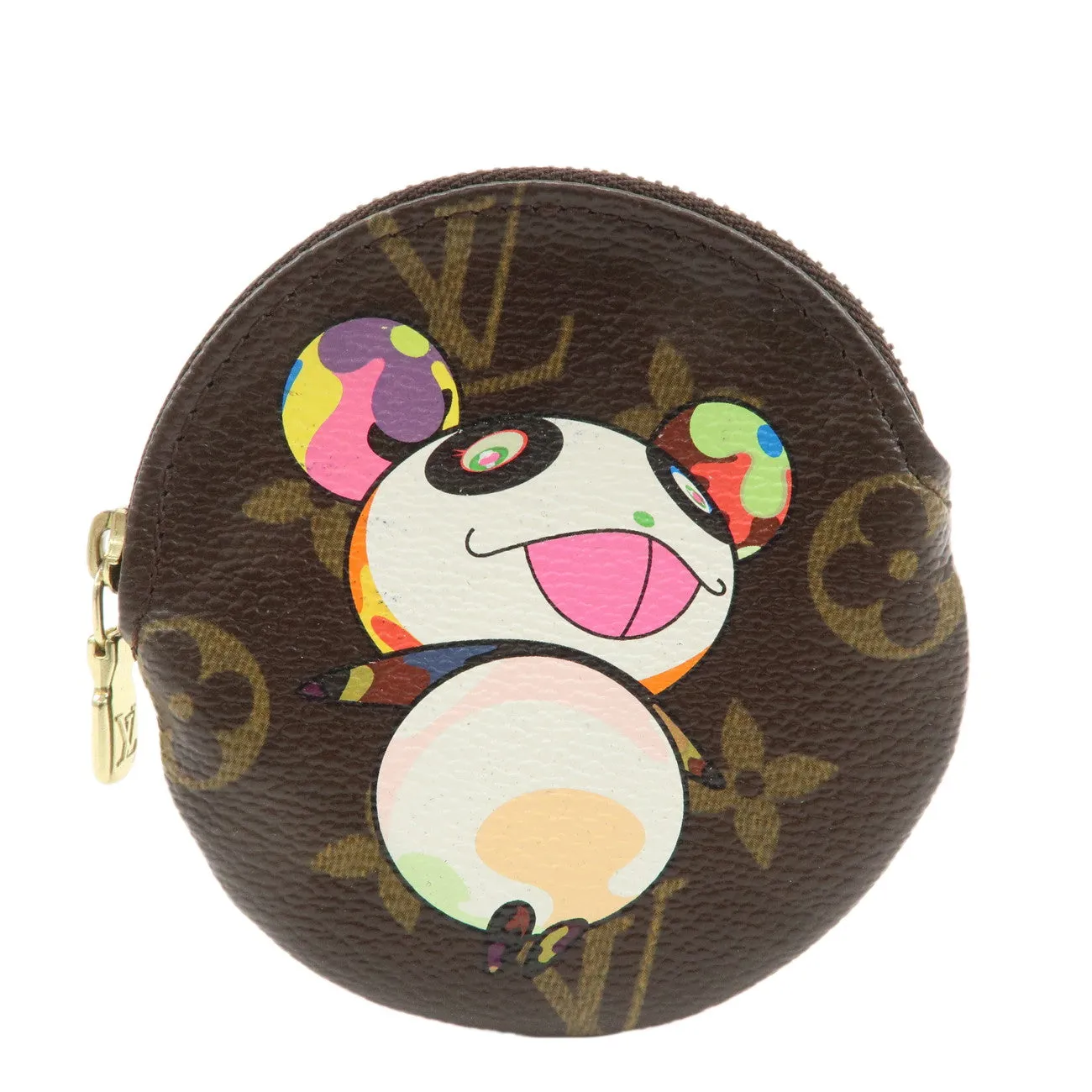 AuthLouis Vuitton Monogram Panda Porte Monnaie Coin Case Brown M61928