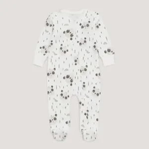 BA - Kids 'White' Cream Panda Print Zip Up Romper BA314