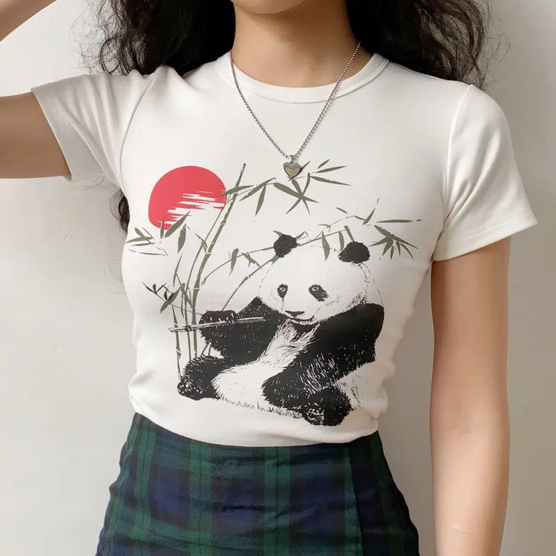 Bamboo Panda Graphic T-shirt