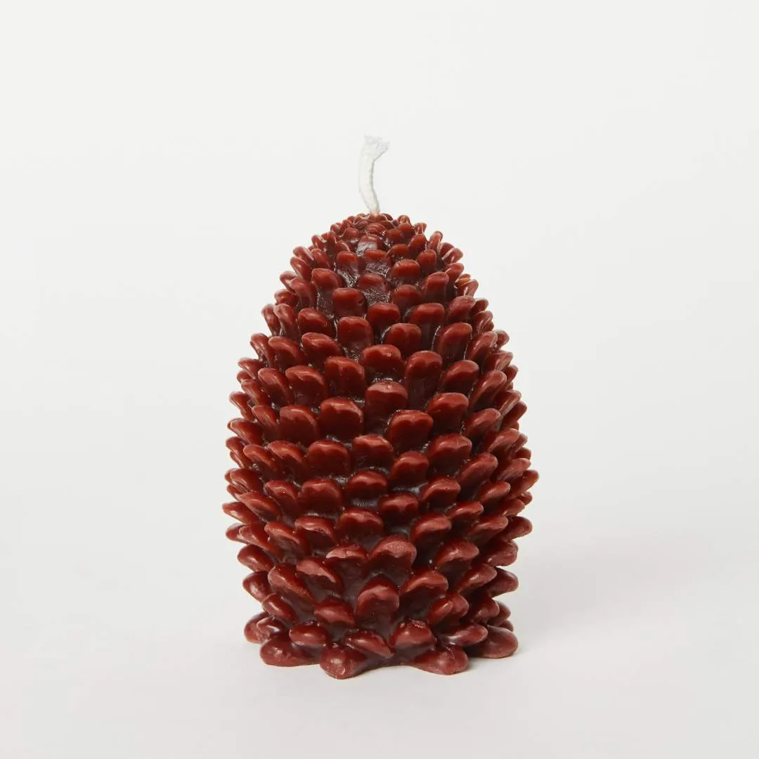 Beeswax Candle | Pinecone Mahogany