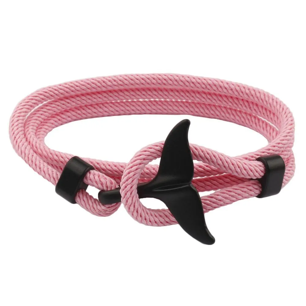 Black Whale Tail Rope Bracelet