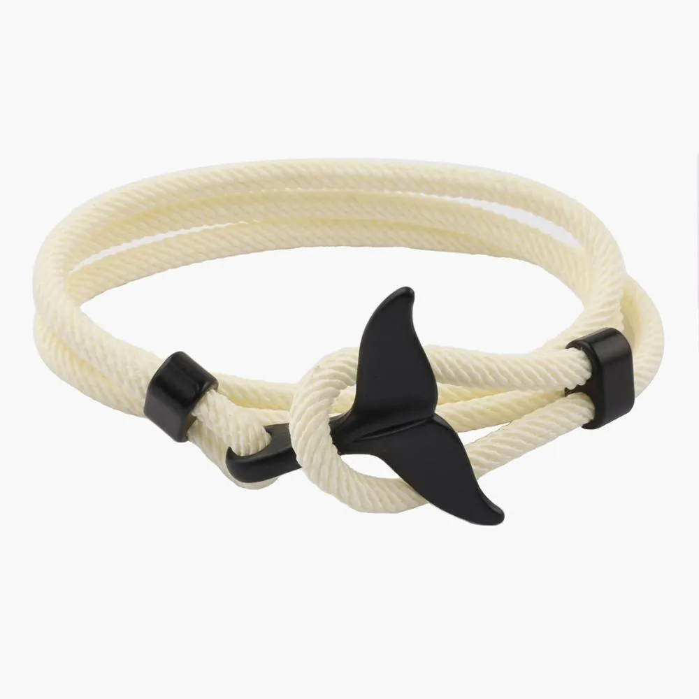 Black Whale Tail Rope Bracelet