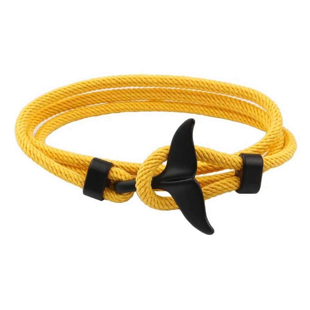 Black Whale Tail Rope Bracelet