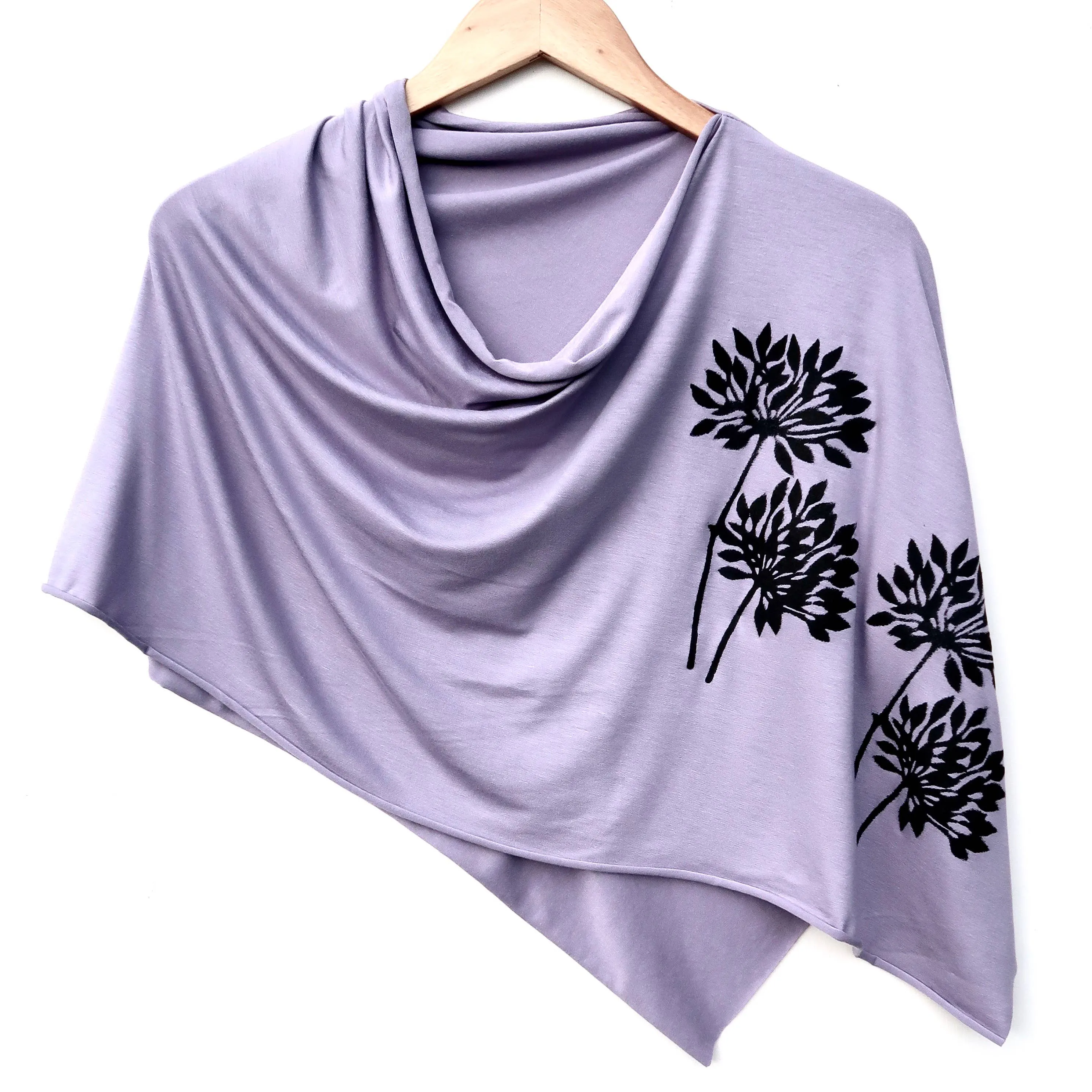 Botanical Poncho Collection Black Ink