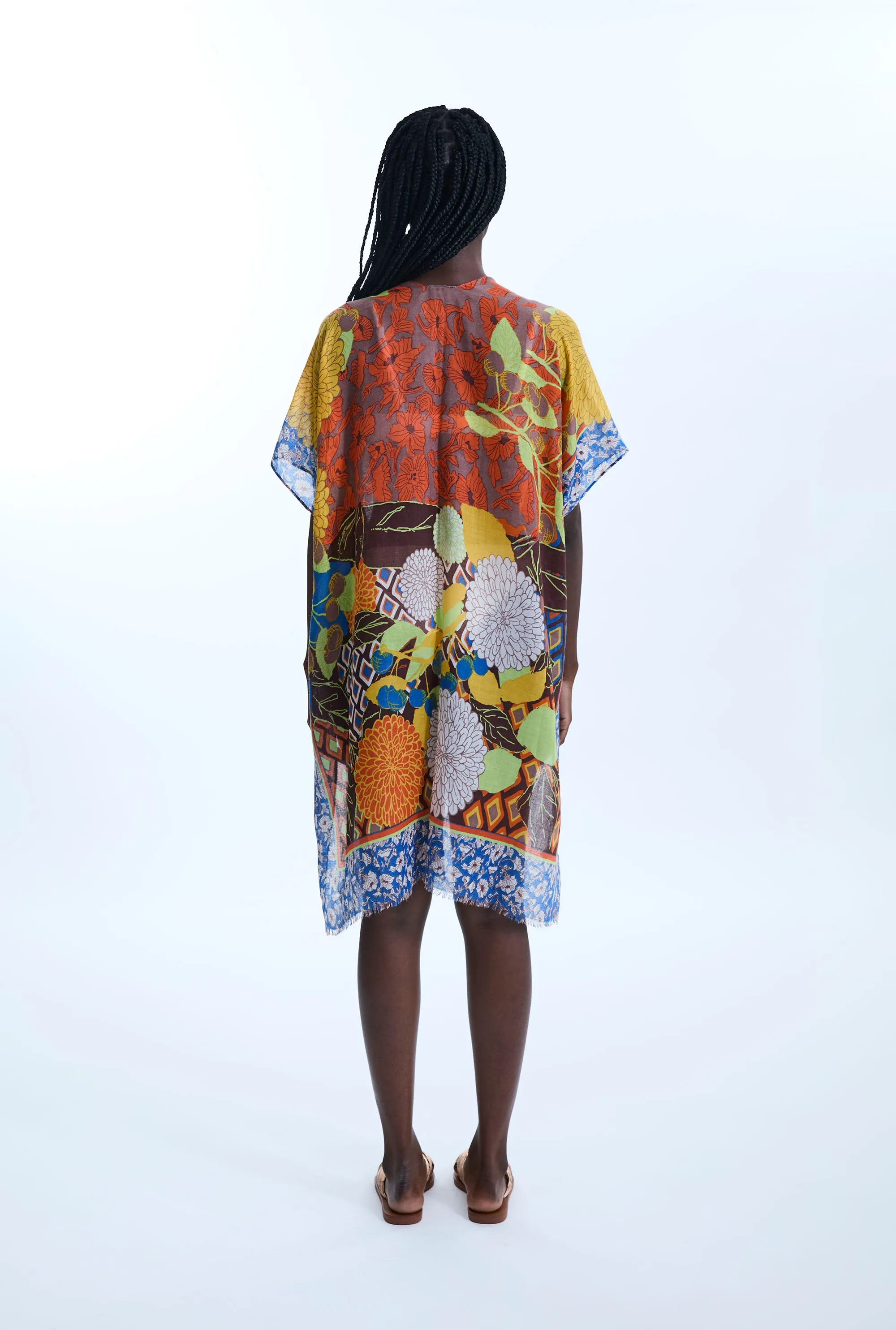 Botanical Print Kaftan Blue