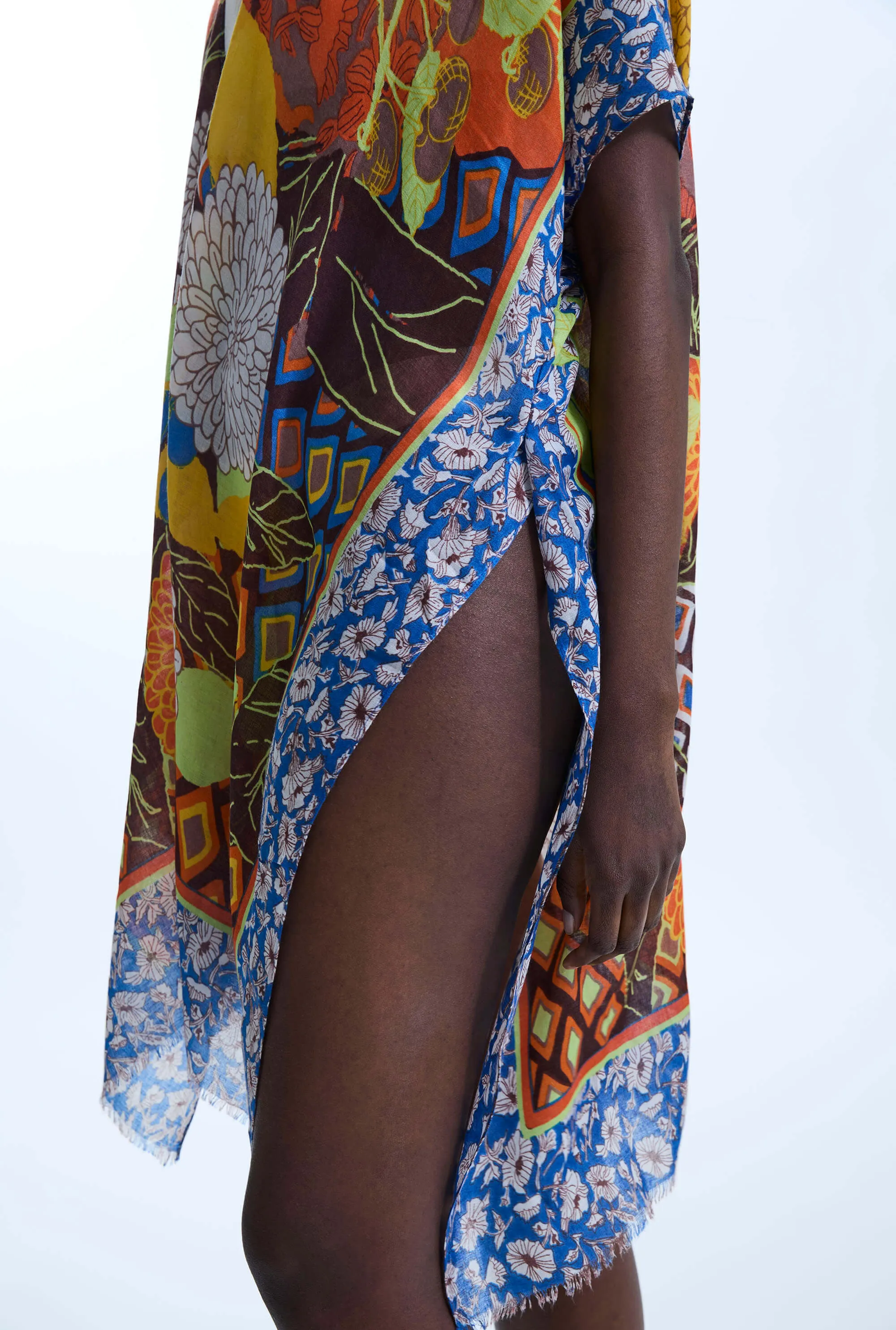 Botanical Print Kaftan Blue