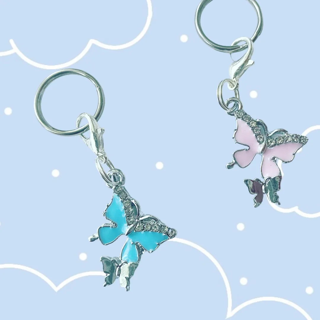 Bridle Charm: Butterflies - Blue or Pink