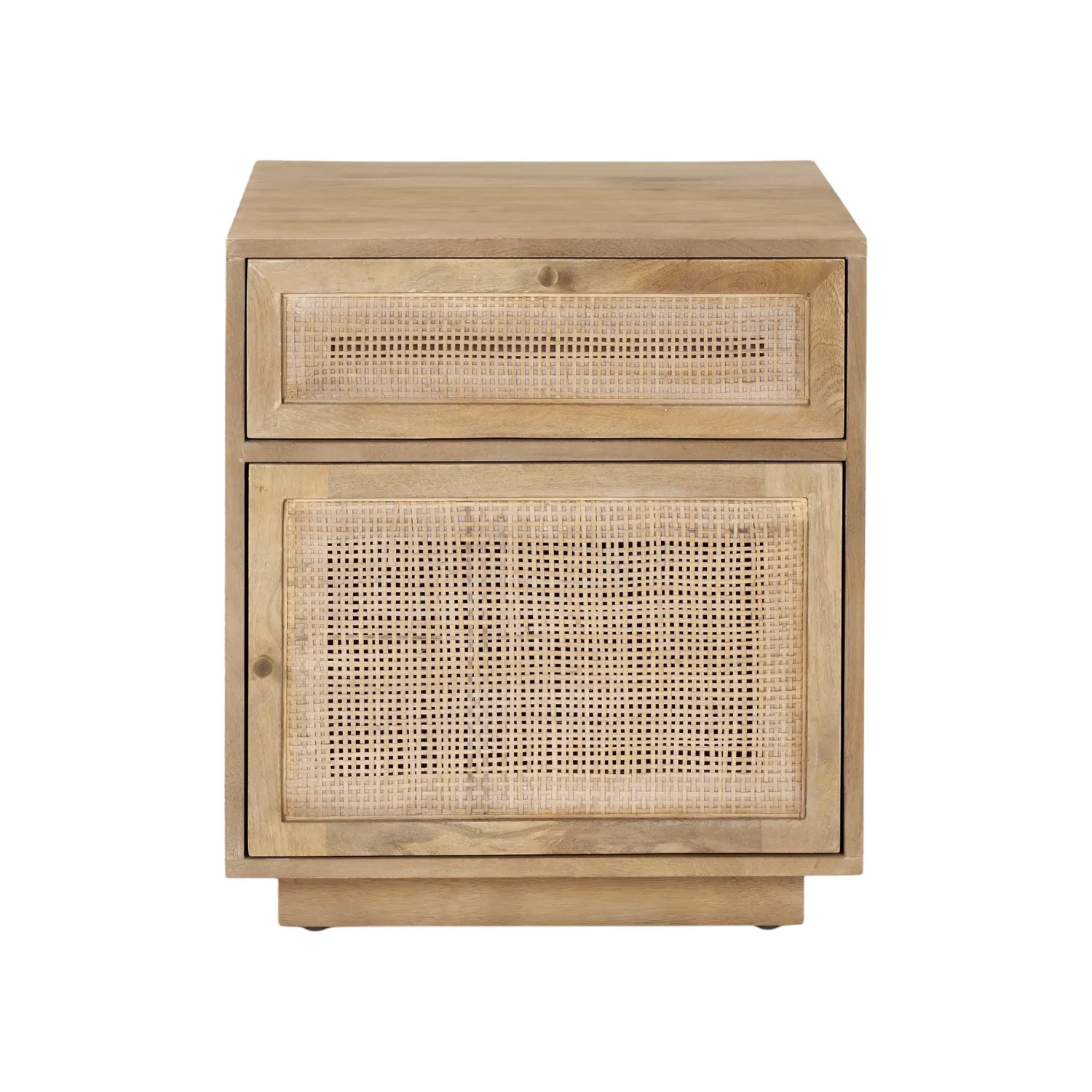 Cannes Storage Natural Wood Side Table