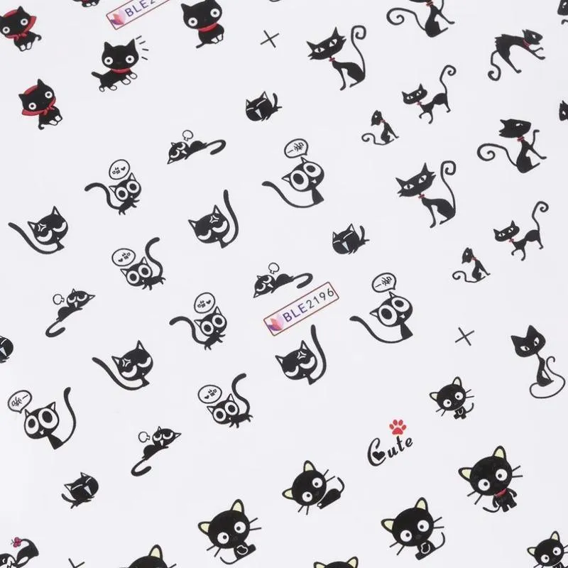 Cat Nail Art Sticker Sheet