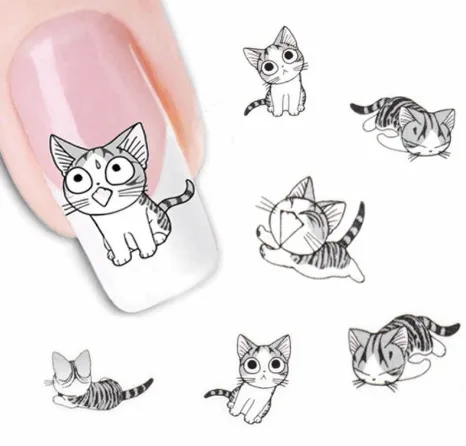 Cat Nail Art Sticker Sheet