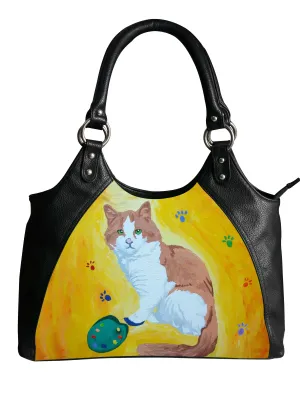 Cat Retro Bag- Paw in the Paint