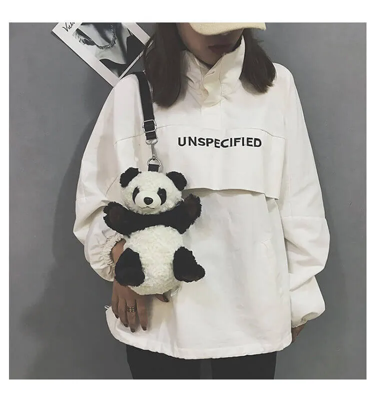 CUTE PANDA VELVET SHOULDER BAG BY00007