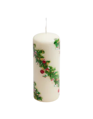 Garland Favors Painted Pillar Candle