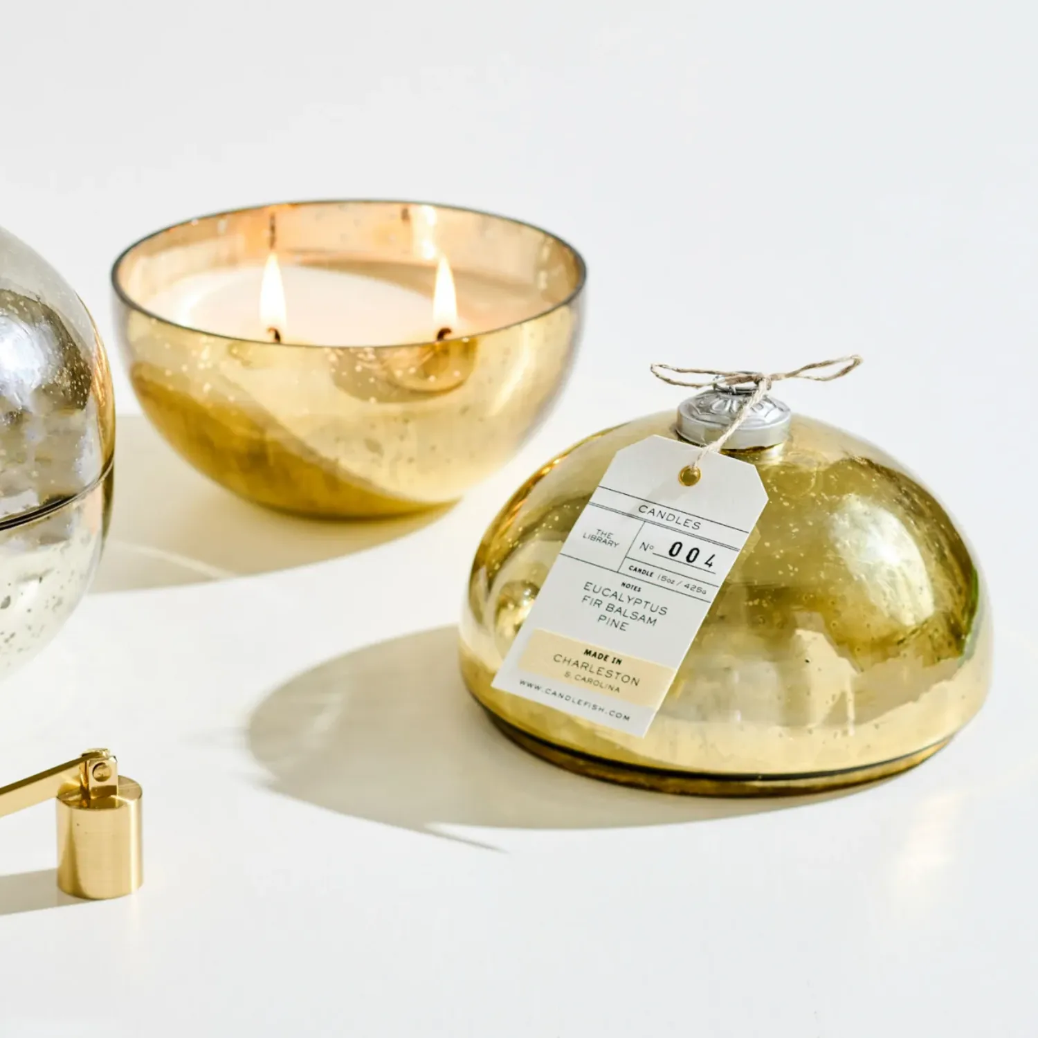 Gold Glass Candle Ornament