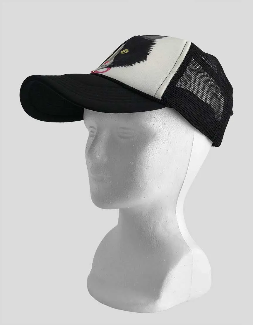 Hamptons Painted Unisex Hat With Cat Motif - One Size