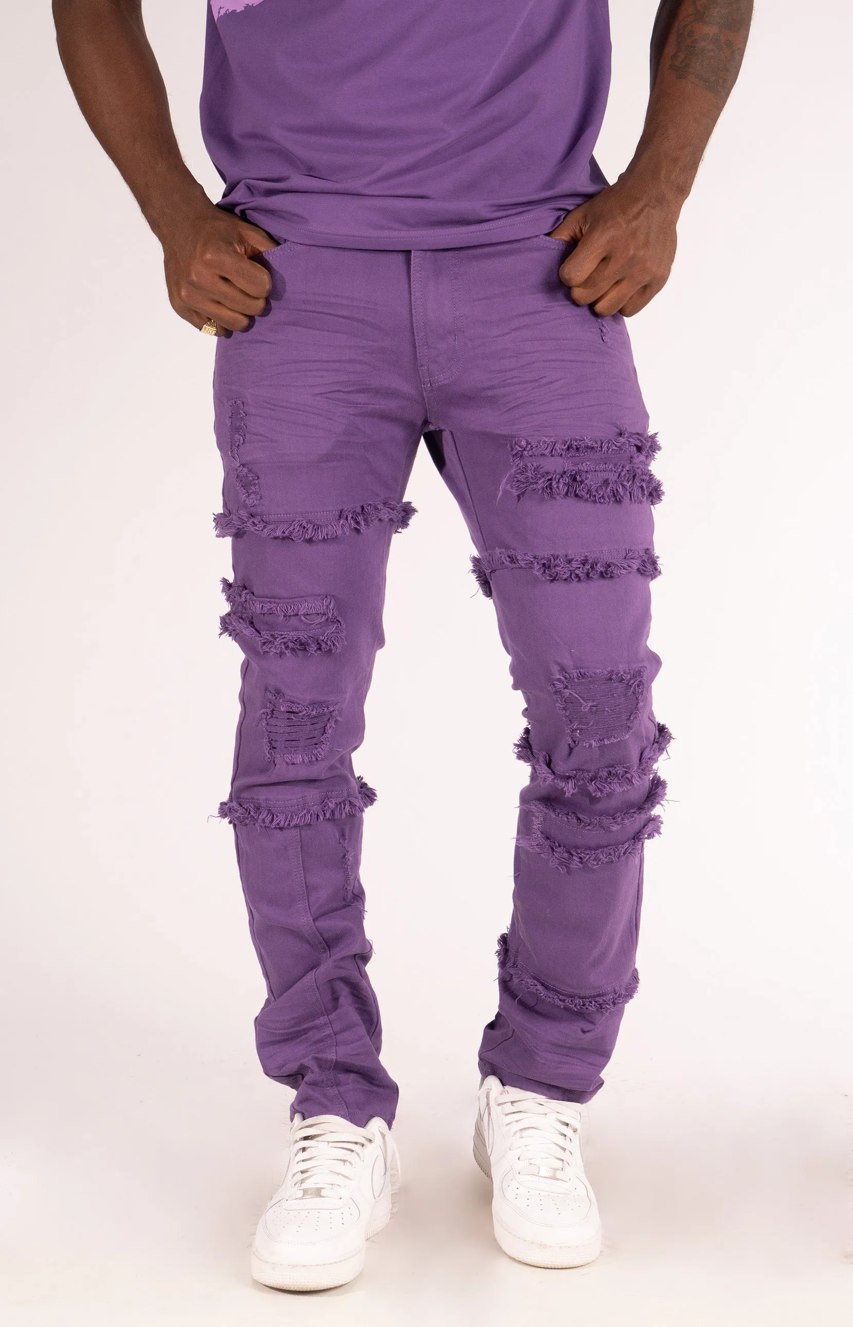 M1912 Bergamo Fray Jeans - Purple