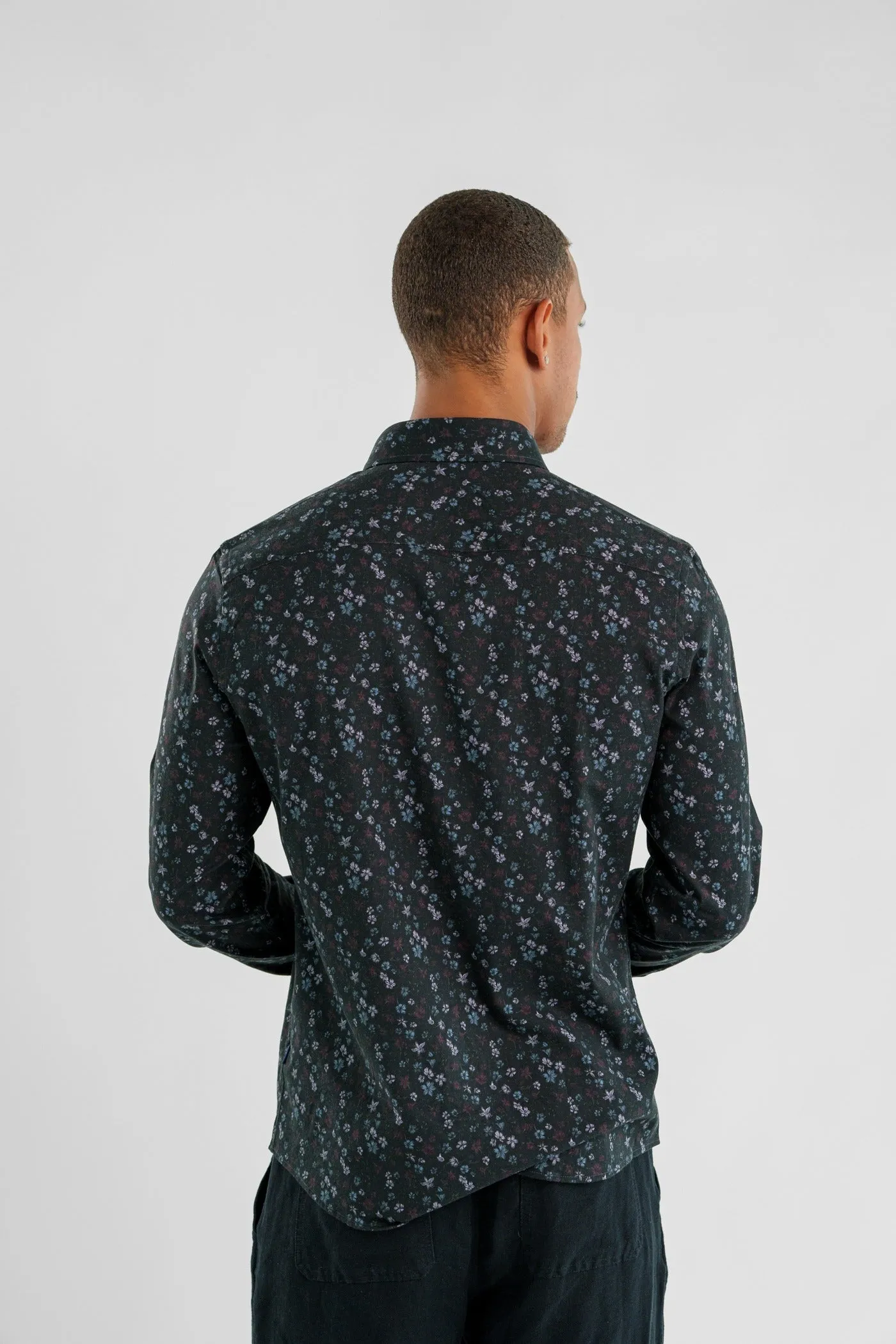 NOVA - Black Floral Long Sleeve Shirt