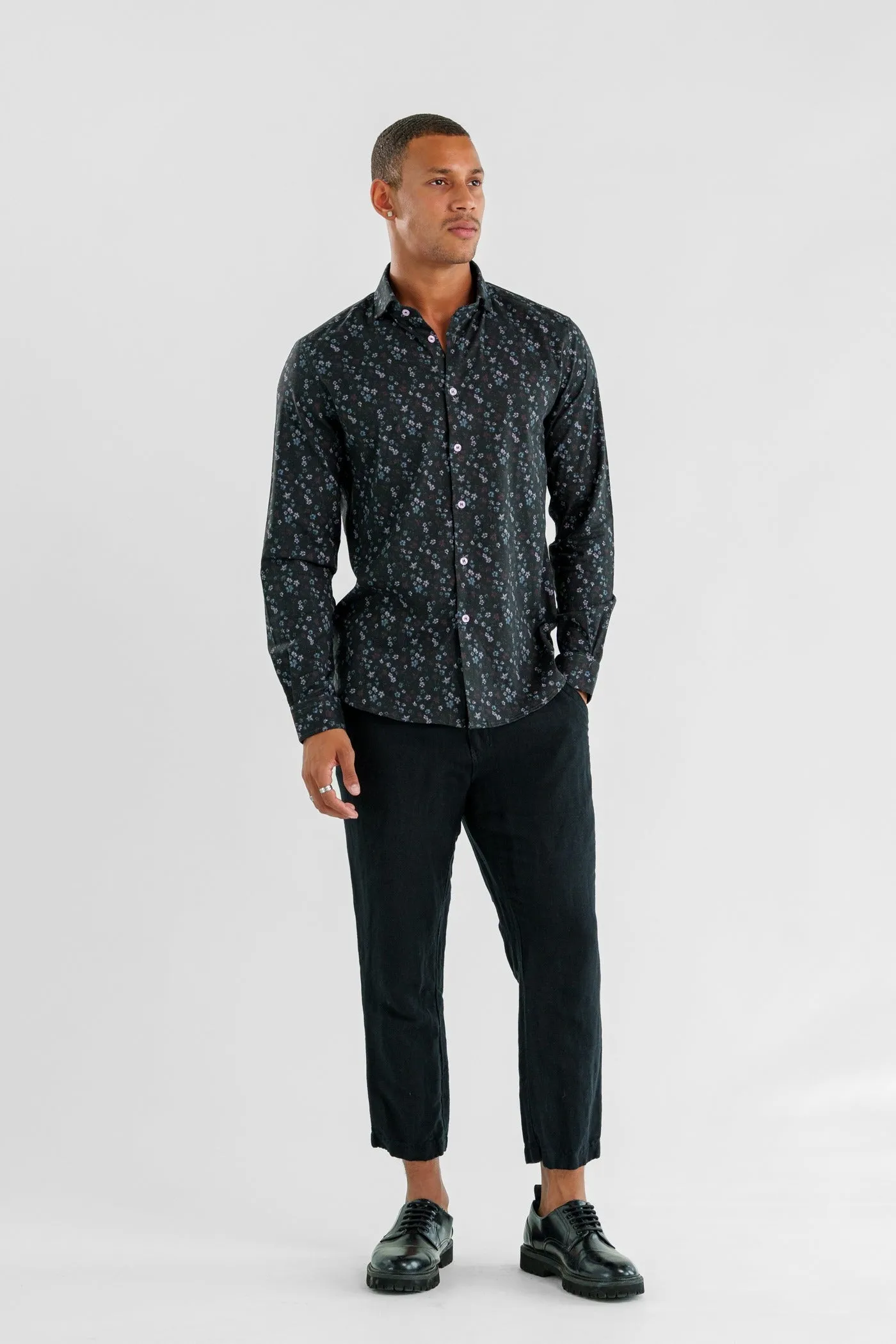 NOVA - Black Floral Long Sleeve Shirt