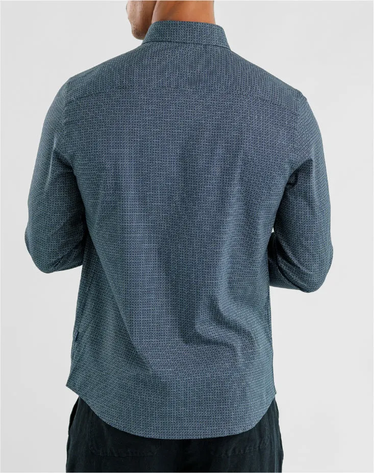 NOVA - Dark Blue Geo Long Sleeve Shirt