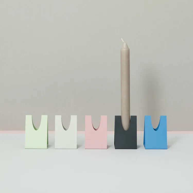 Pink Triangle Candlestick Holder