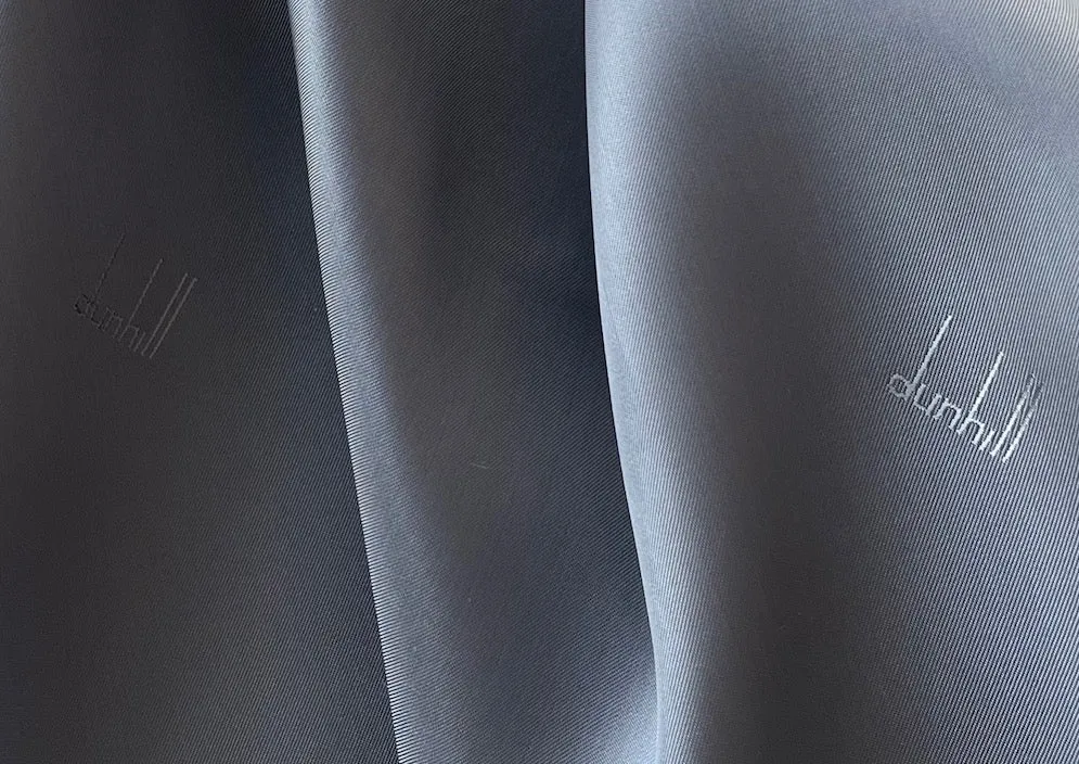 "dunhill" Signature Whale Grey Rayon Bemberg Twill Jacquard Lining (Made in Italy)