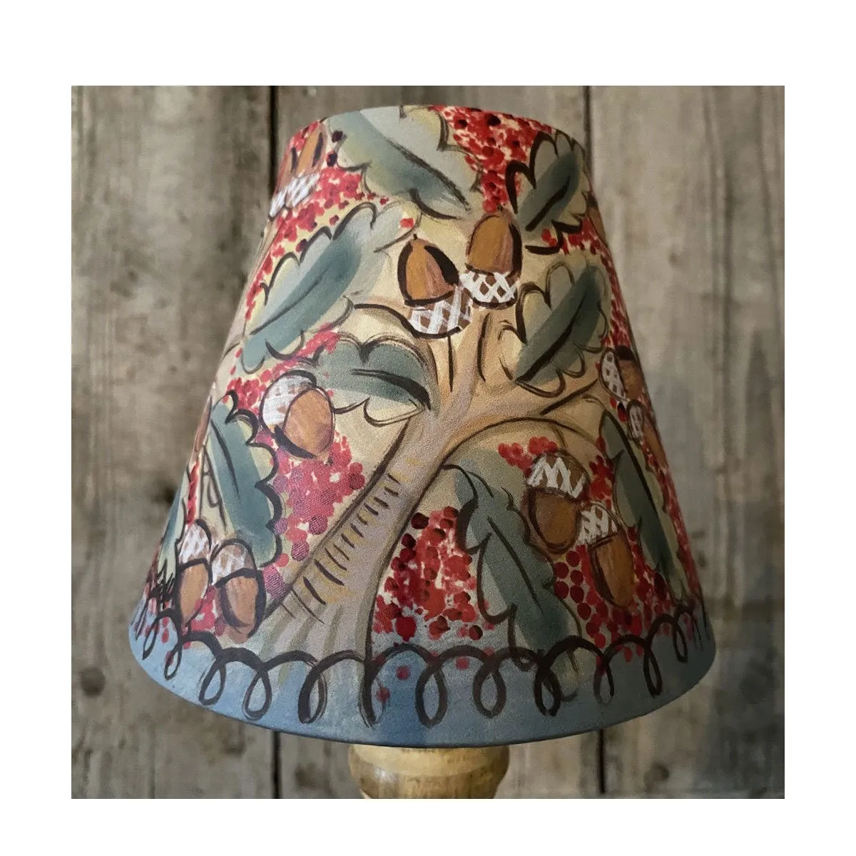 Red and Blue Acorn Extra Small Cone Lampshade