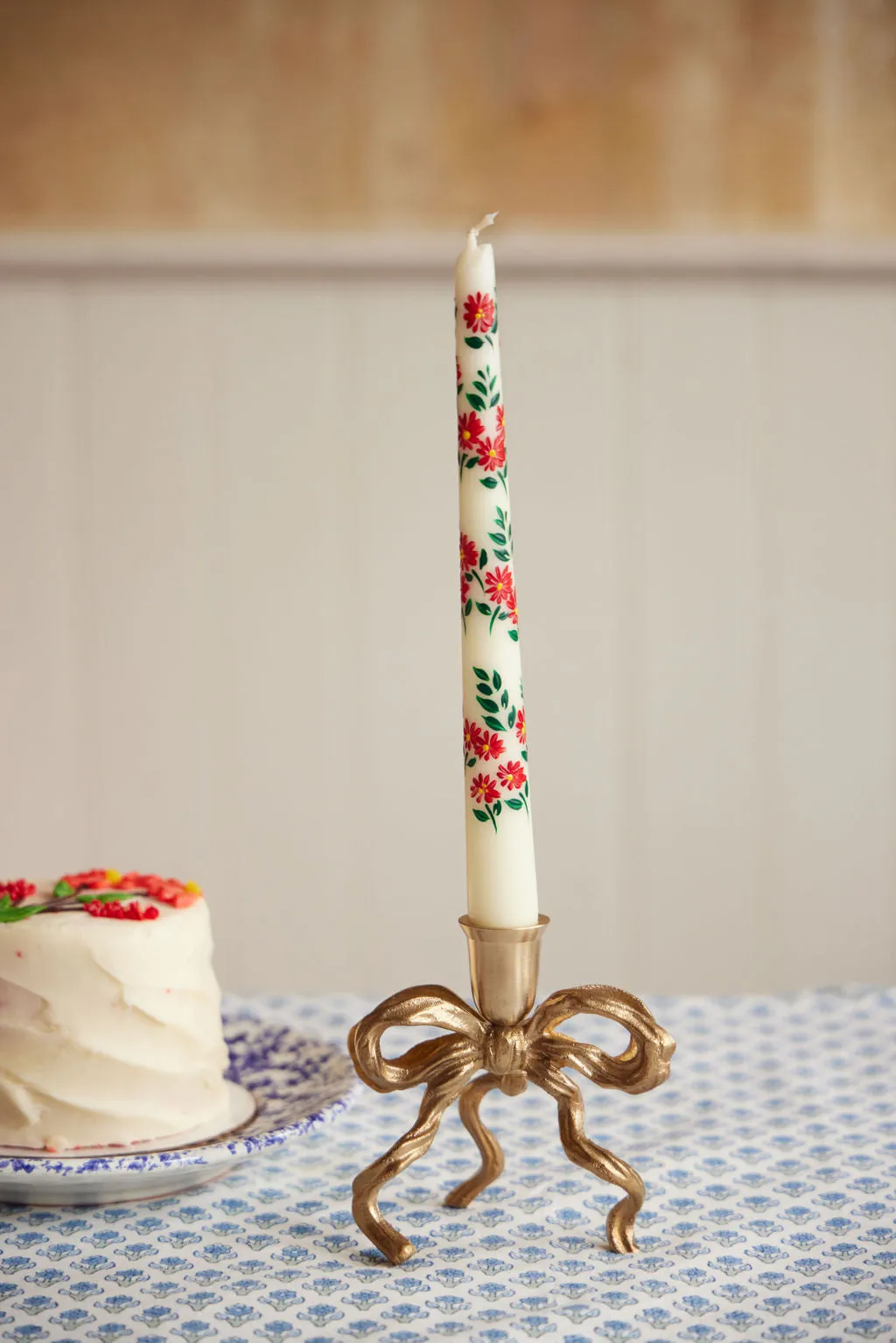 Simply Red Painted Candle