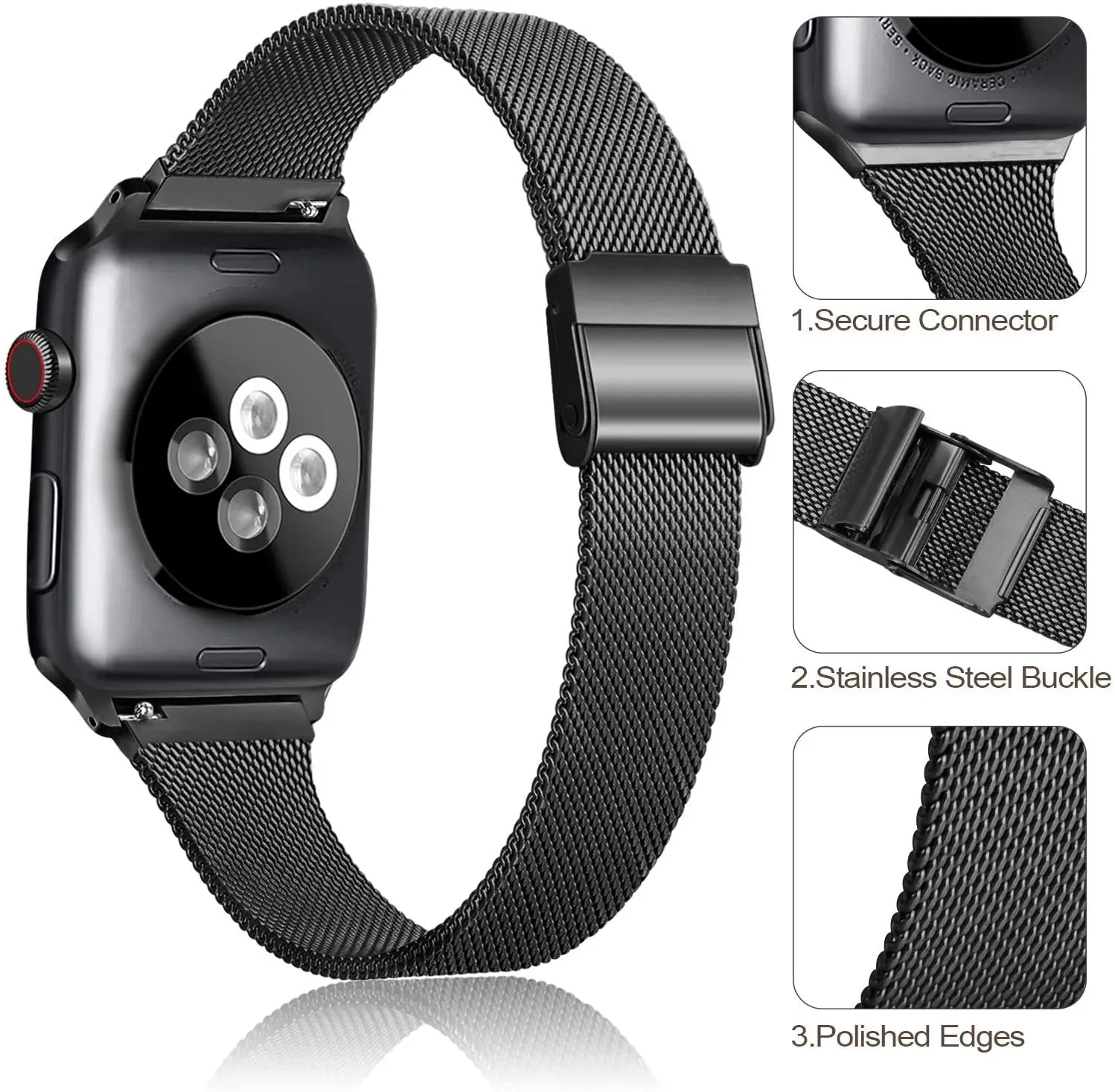 Slim Mesh Strap with Clasp for Apple Watch