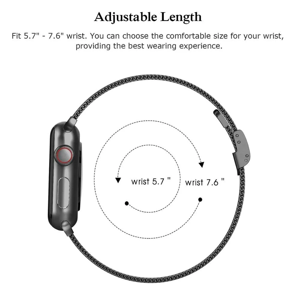 Slim Mesh Strap with Clasp for Apple Watch