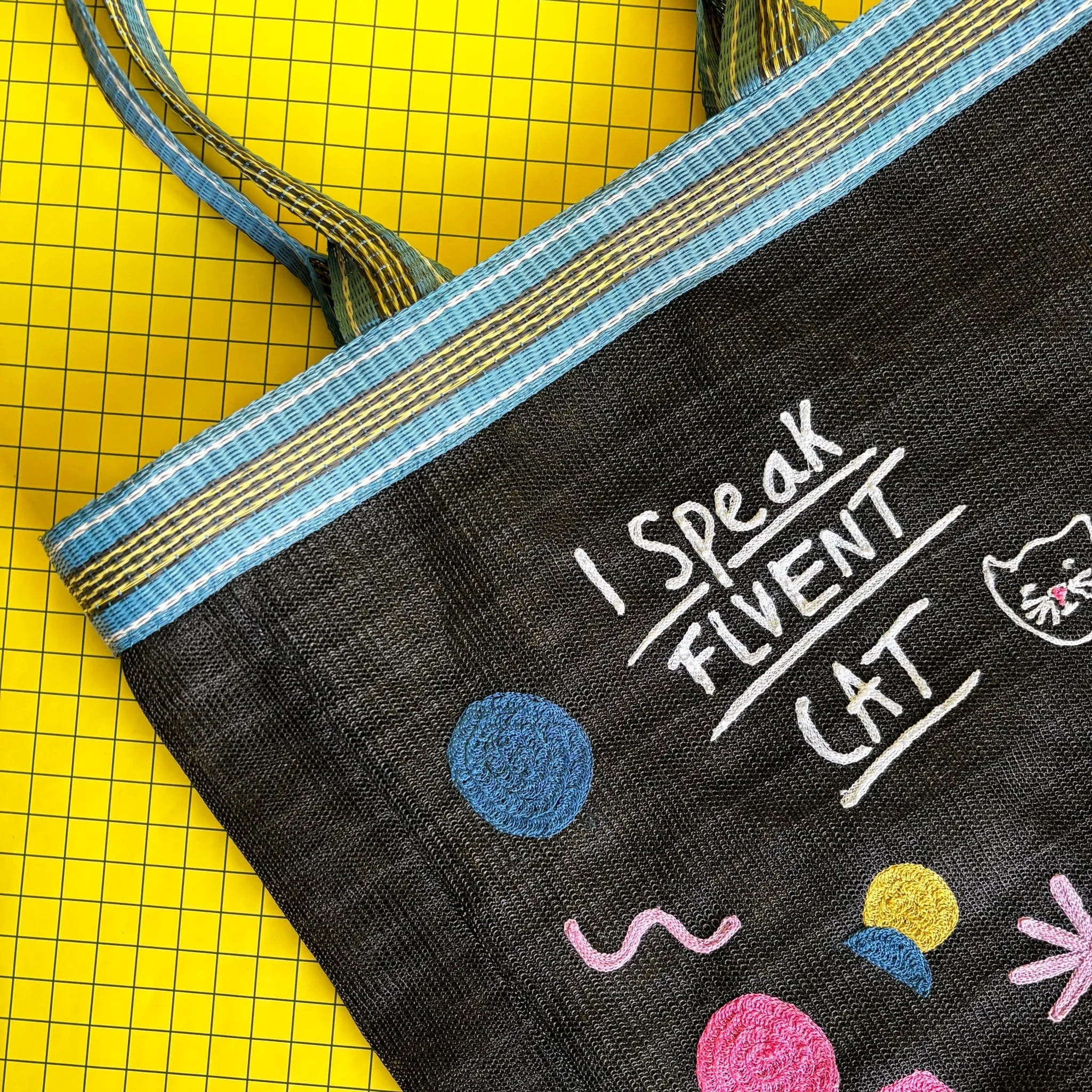 Small Talk 'Fluent Cat' Recycled Shopper