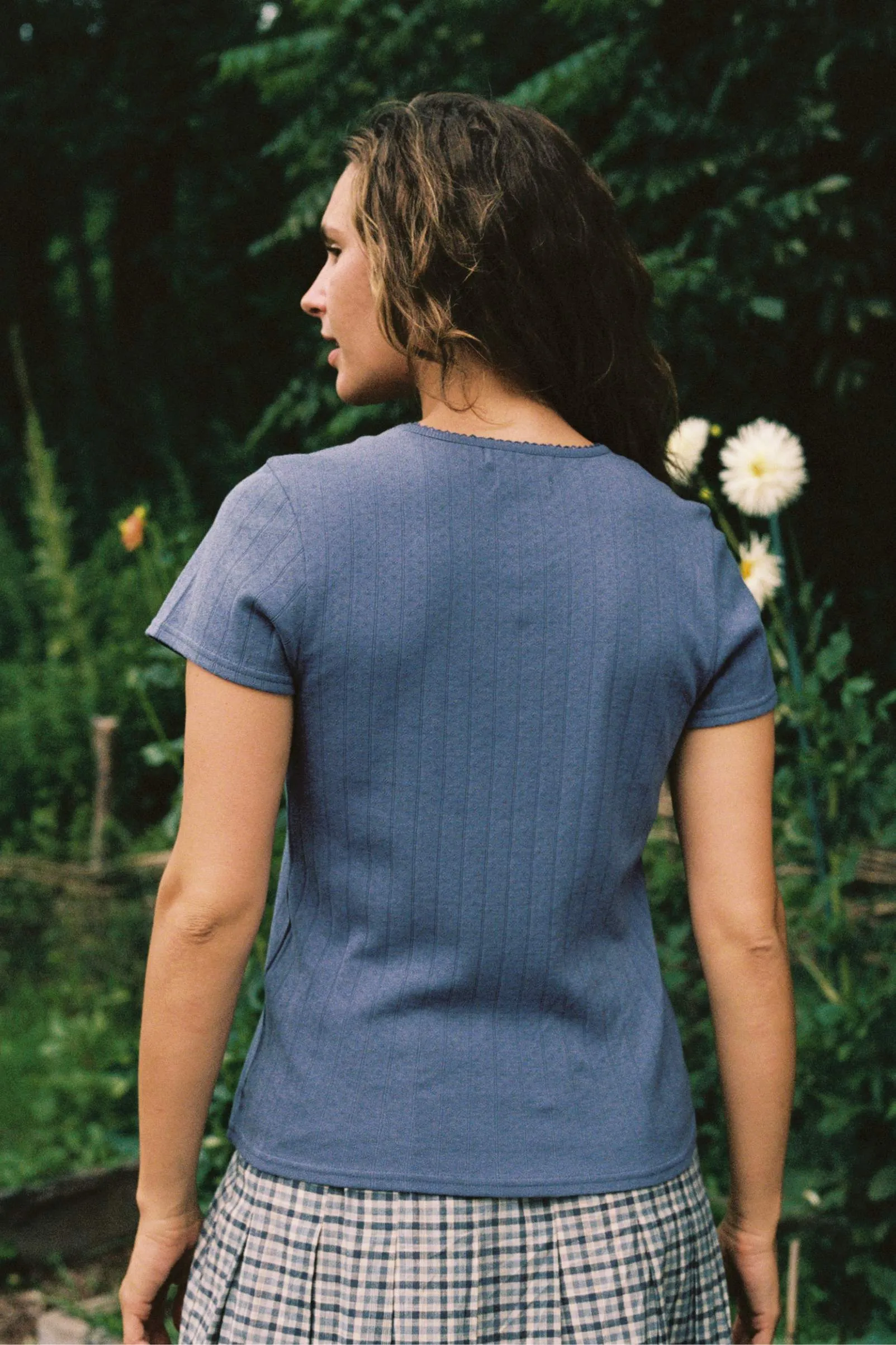 The Rayne Tee | Slate Regenerative Pointelle