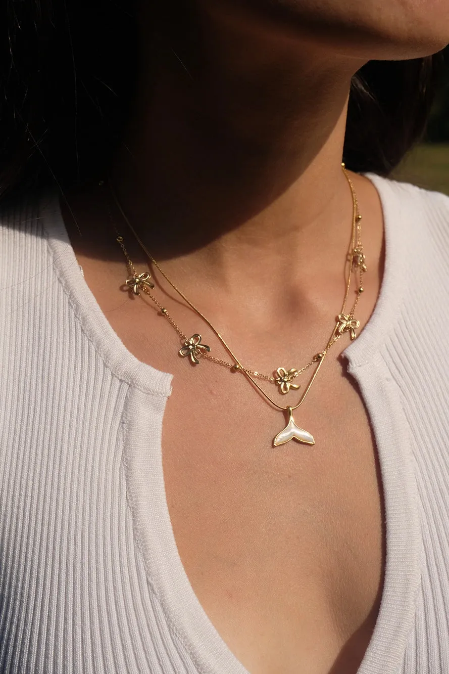 Vibes | Ocean Dream Whale Tail Necklace | 18K Gold-Plated