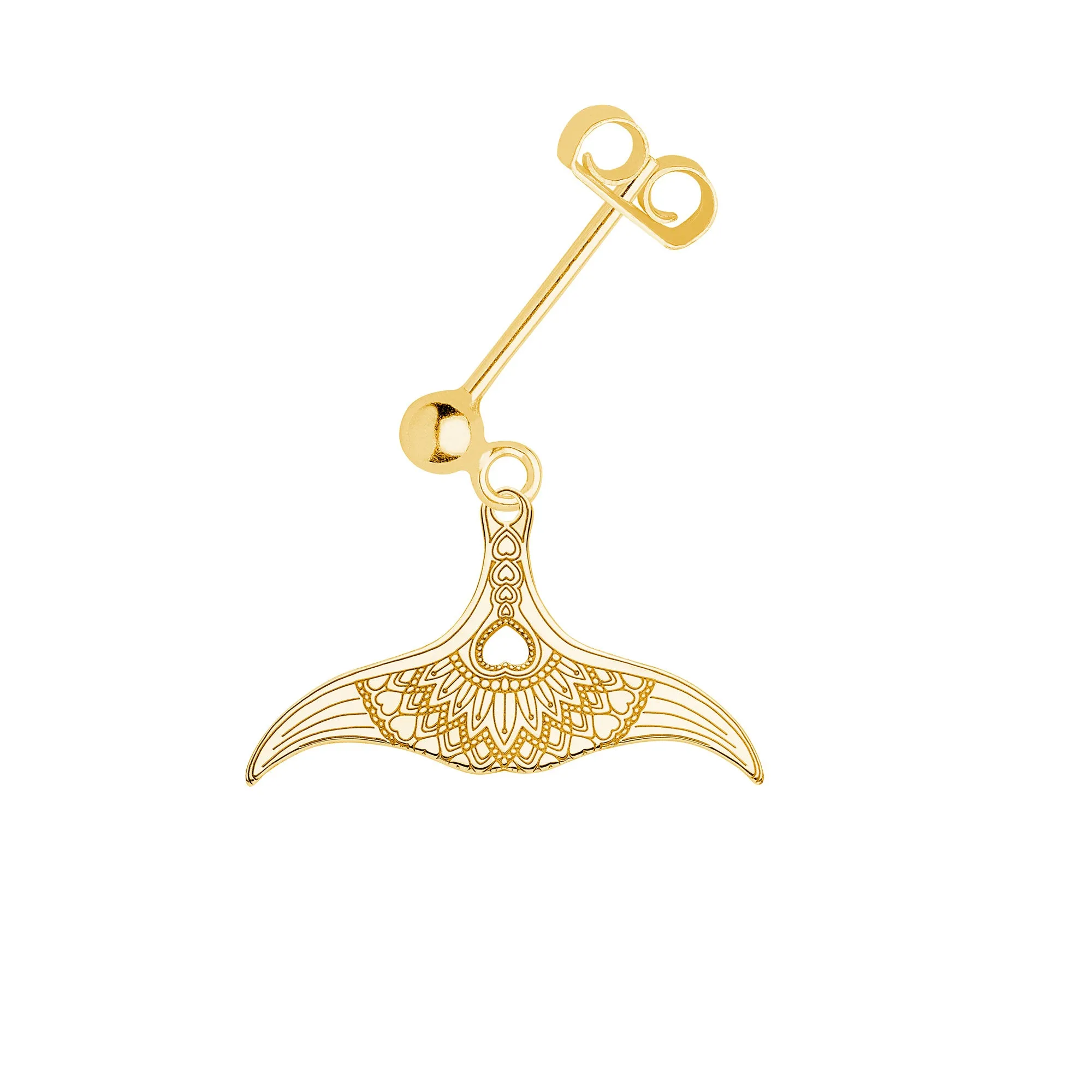 Whale Tail Single Earring