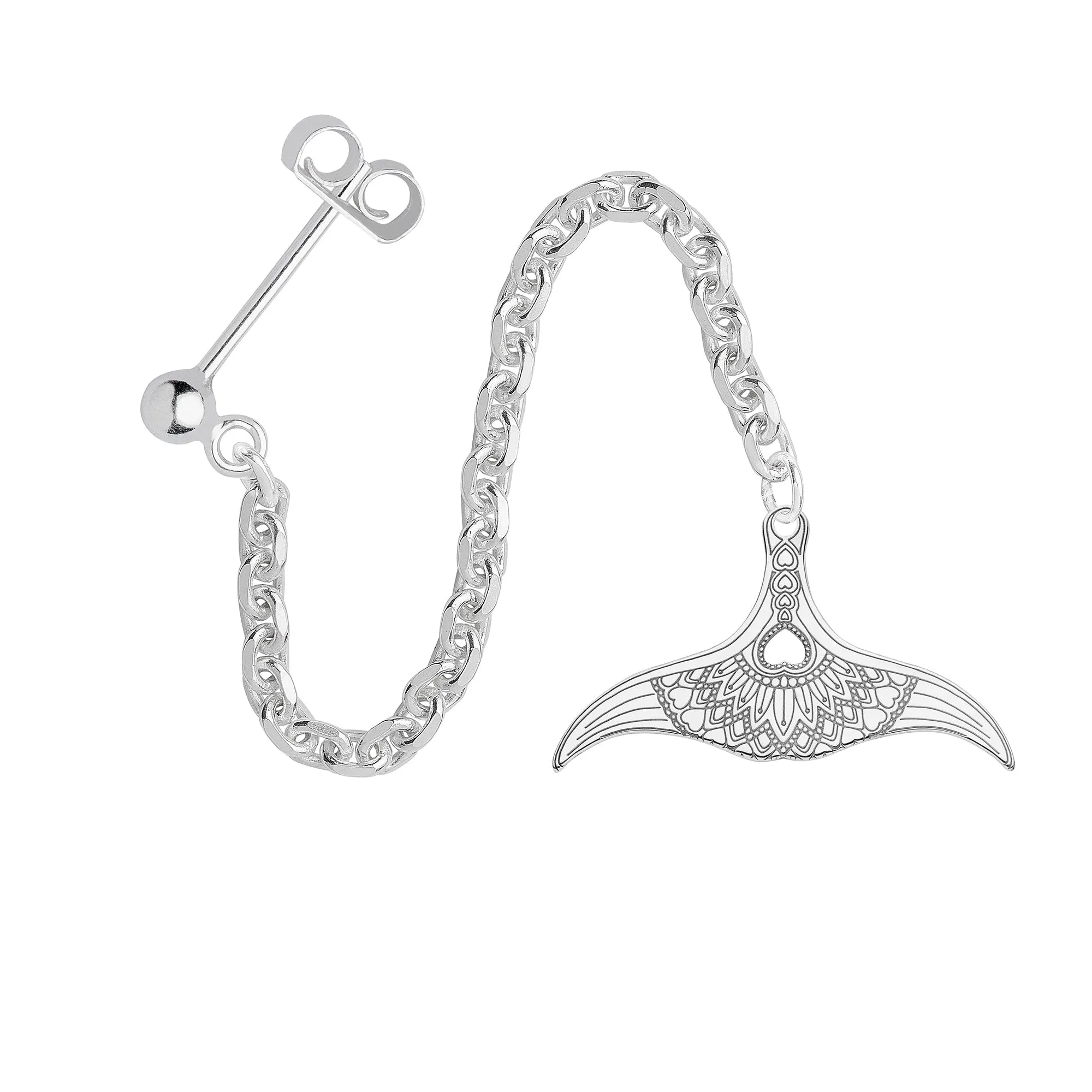 Whale Tail Single Earring