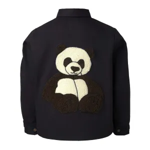 Zwart kindershirt met pandaborduurwerk